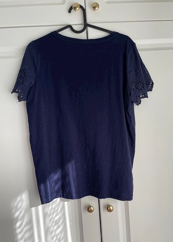 Uspa Lacivert Nakışlı Hamile Kısa Kollu Tişört - Görsel 5