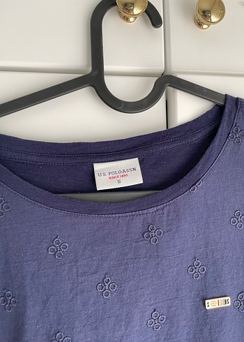 Uspa Lacivert Nakışlı Hamile Kısa Kollu Tişört - Görsel 4