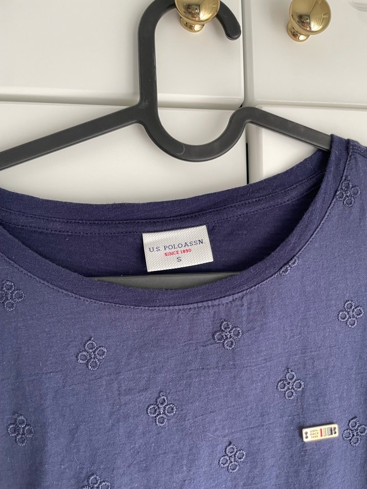 Uspa Lacivert Nakışlı Hamile Kısa Kollu Tişört - Görsel 4