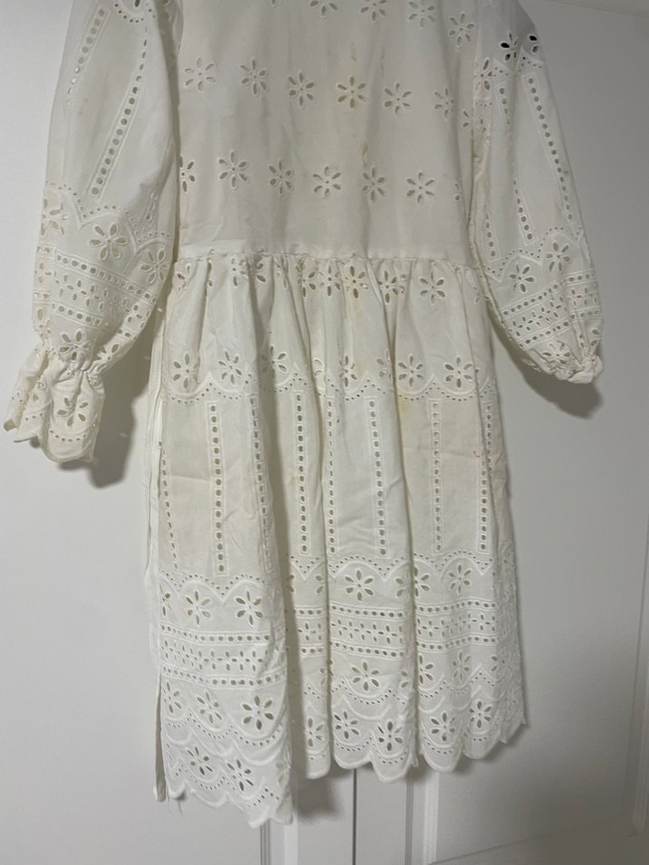 Kız Çocuk Beyaz Dantel Nakışlı Bohem Elbise - Görsel 2