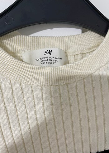 Hm çocuk Çizgili Beyaz Triko Kadın Kazak - Görsel 3