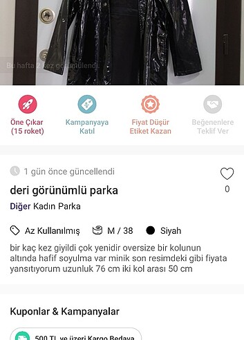 Diğer Deri görünümlü parka 