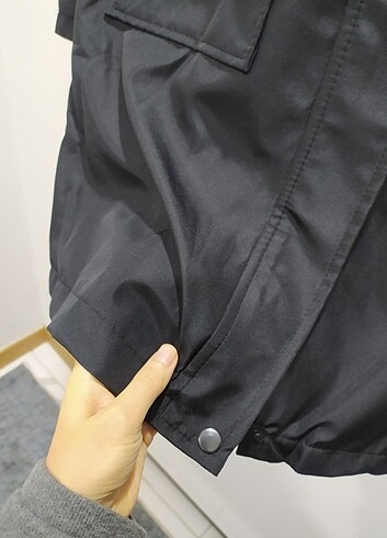Siyah parka mont - Görsel 6