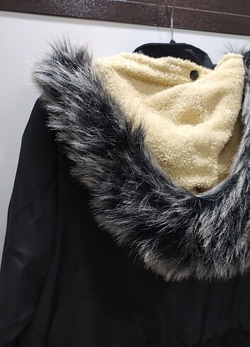 Siyah parka mont - Görsel 7