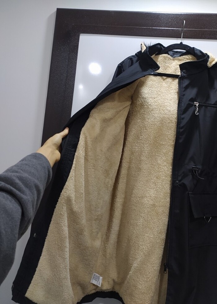 Siyah parka mont - Görsel 3