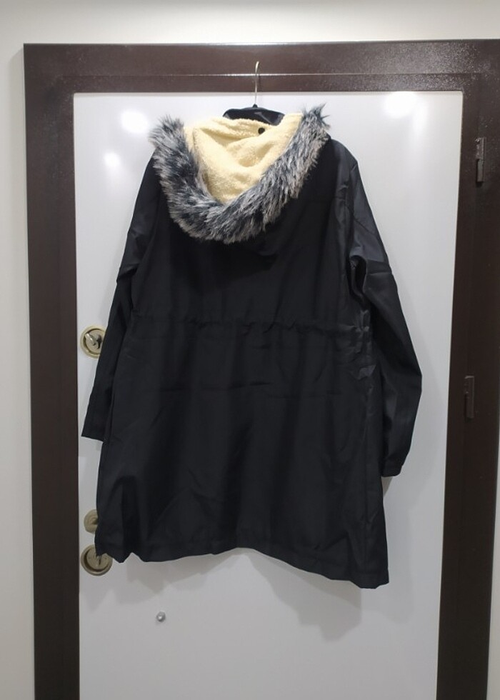 Siyah parka mont - Görsel 5