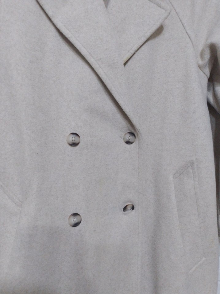 STRADIVARİUS marka Çift Düğmeli Uzun Kaban - Görsel 3