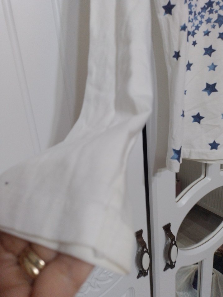 Uzun Kollu Beyaz Kız Çocuk Tişörtü - Görsel 5