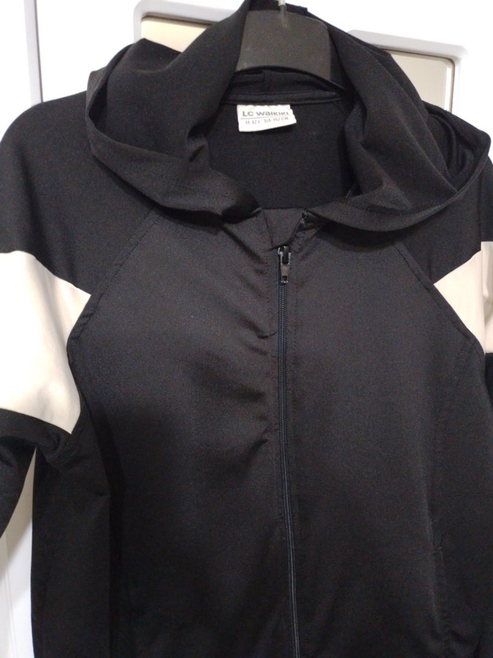 Siyah Kapüşonlu Fermuarlı Kız çocuk sweet - Görsel 3