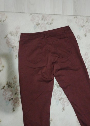 Bordo Rahat Kesim Kadın Kumaş Pantolon - Görsel 5