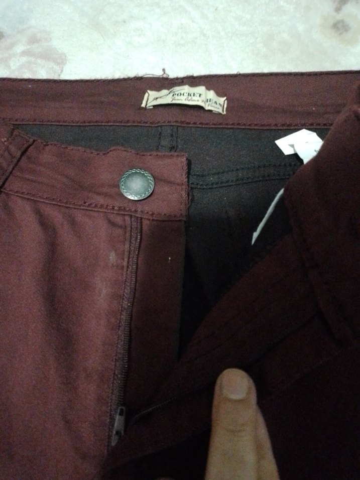 Bordo Rahat Kesim Kadın Kumaş Pantolon - Görsel 3