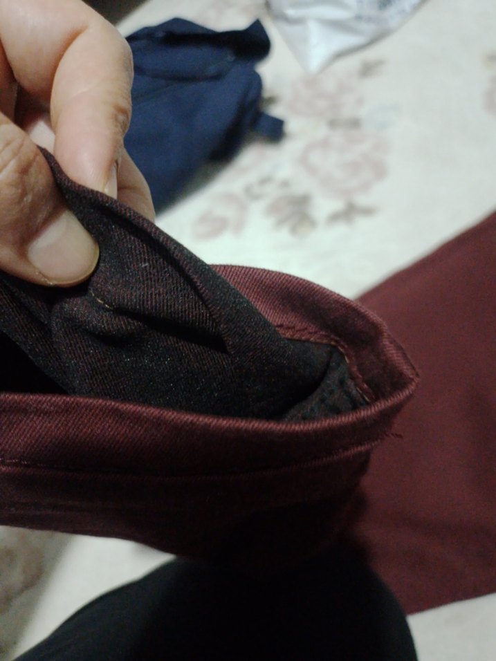 Bordo Rahat Kesim Kadın Kumaş Pantolon - Görsel 4