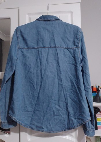 Zara marka kiz cocuk Düğmeli Mavi Gömlek - Görsel 6