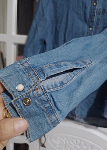 Zara marka kiz cocuk Düğmeli Mavi Gömlek - Görsel 2