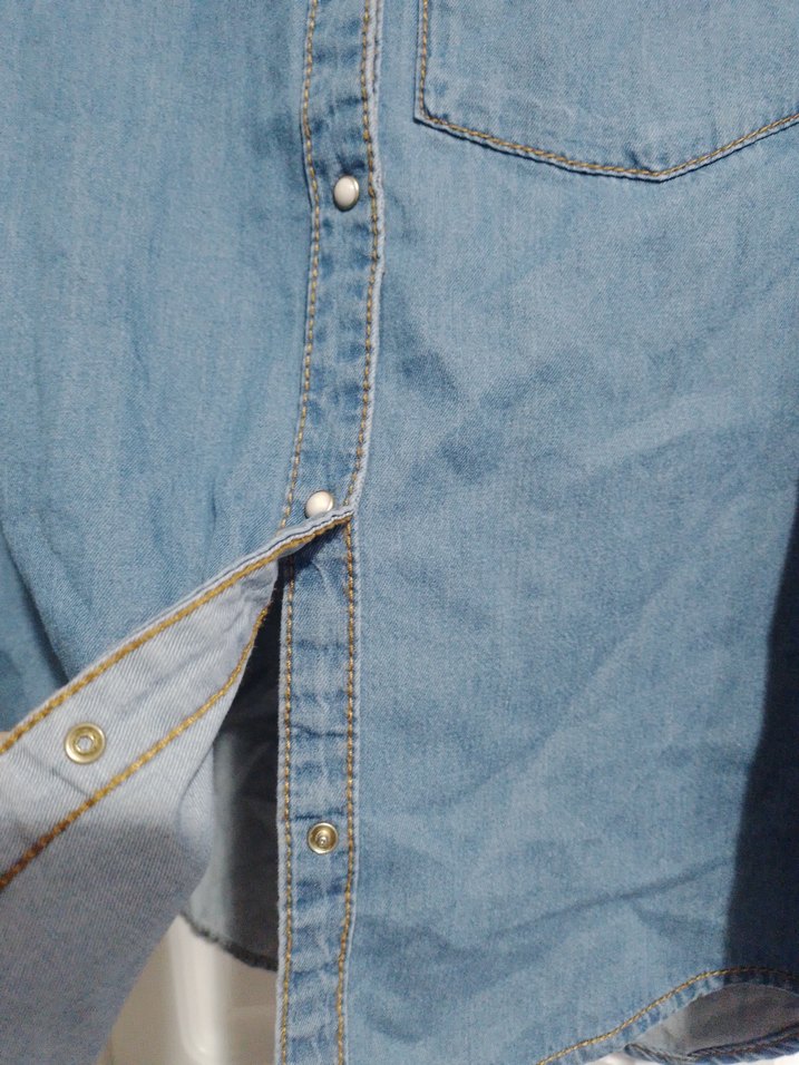 Zara marka kiz cocuk Düğmeli Mavi Gömlek - Görsel 3