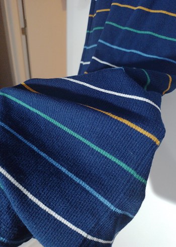 Çizgili Uzun Kollu Kadın Triko Elbise - Görsel 4