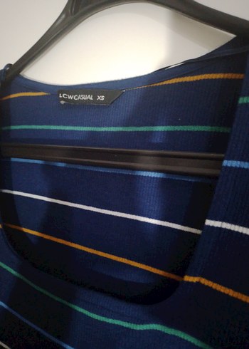 Çizgili Uzun Kollu Kadın Triko Elbise - Görsel 3