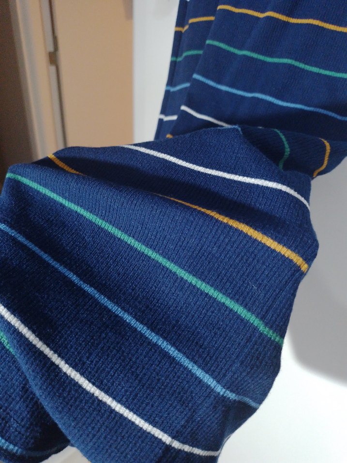 Çizgili Uzun Kollu Kadın Triko Elbise - Görsel 4