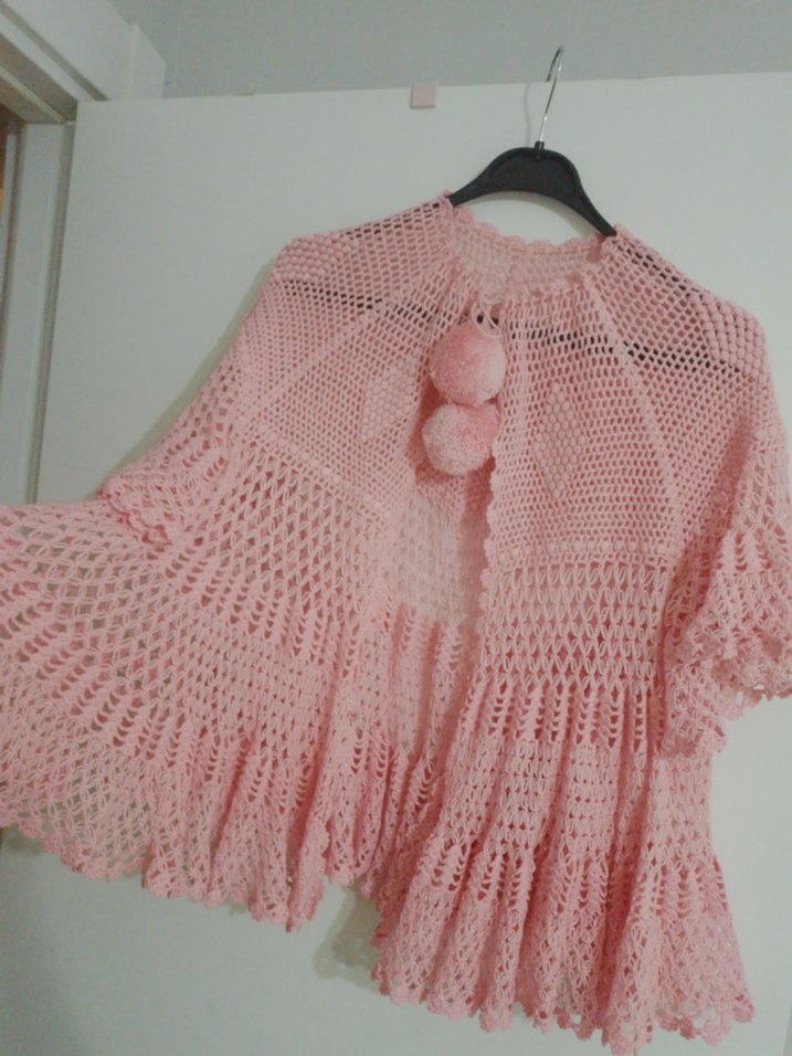 Pembe Örgü Bolero/ Lizöz - Görsel 5