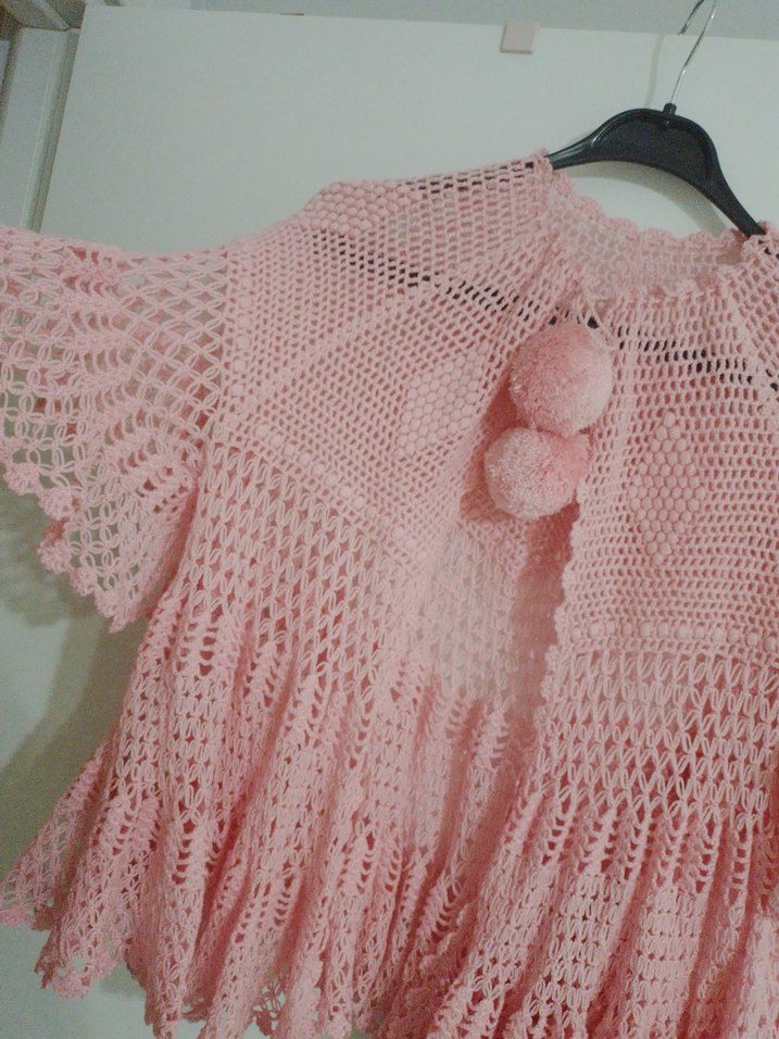 Pembe Örgü Bolero/ Lizöz - Görsel 4