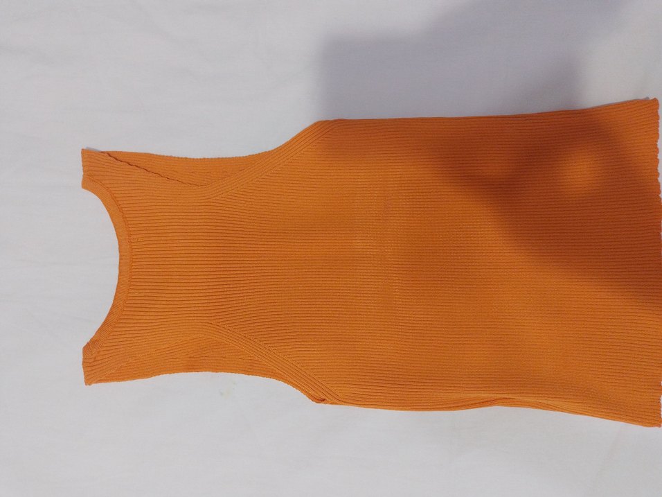 Turuncu Fitilli Örme Kolsuz Atlet - Görsel 3