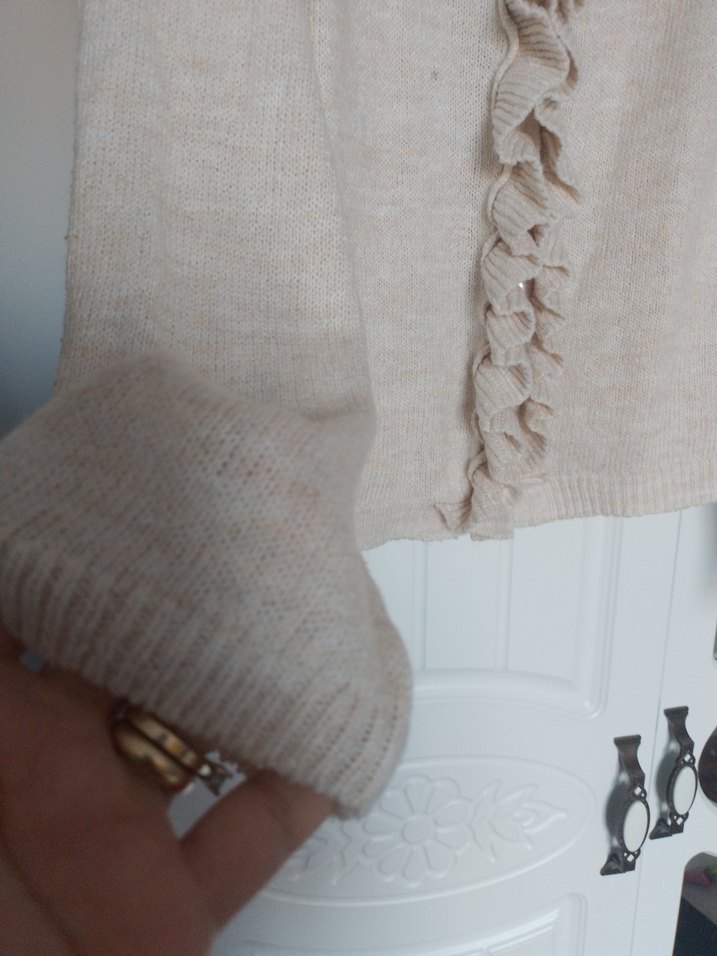 kiz cocuk Bej Triko Hırka - Görsel 4