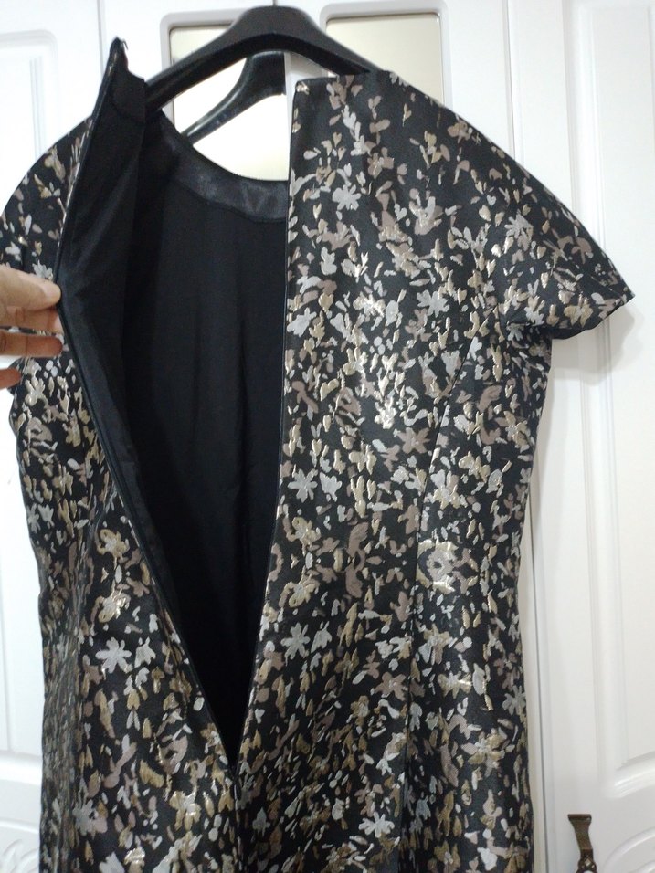 TERIJON marka Desenli Kısa Kollu Midi Kadın Elbise - Görsel 5