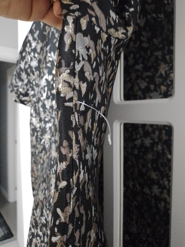 TERIJON marka Desenli Kısa Kollu Midi Kadın Elbise - Görsel 4