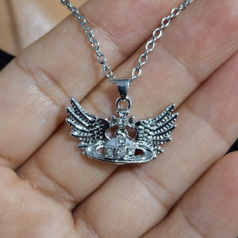 Vivienne Westwood Çelik yarasa Satürn Kolye - Görsel 2