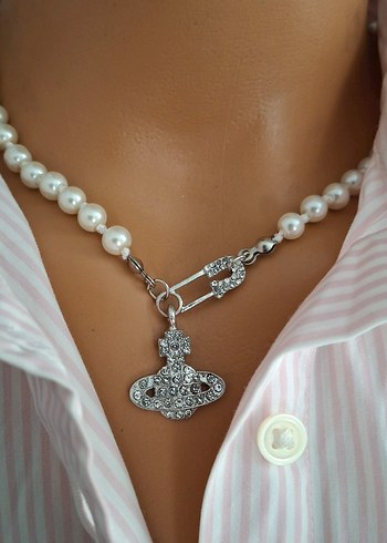 Vivienne Westwood çengelli satürn kolye - Görsel 3