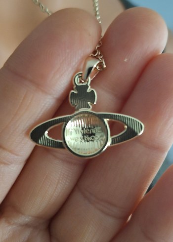 vivienne Westwood Gold satürn kolye - Görsel 4