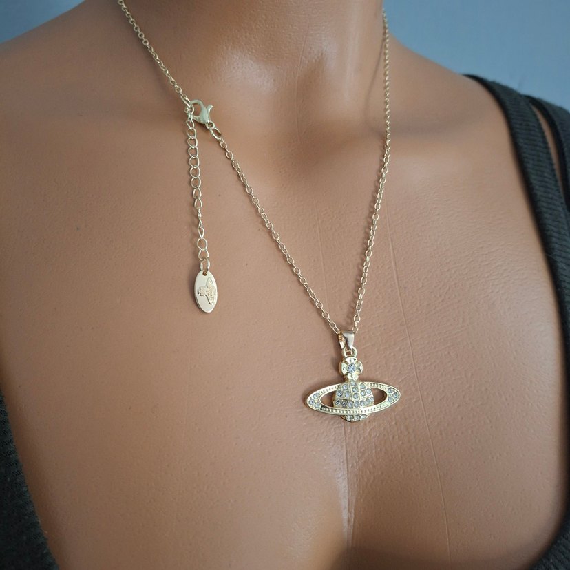 vivienne Westwood Gold satürn kolye - Görsel 2