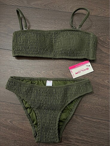Haki bikini takımı sailor swimwear