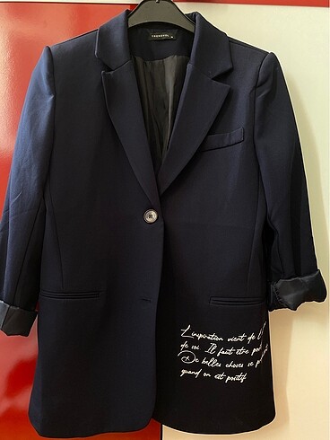 Trendyolmilla lacivert dokuma oversize blazer ceket