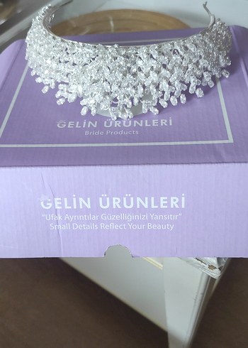Payetli Bohem Mor Gelin Tacı
