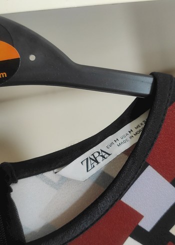 Zara Bordo Uzun Kollu Salaş Kadın Elbise