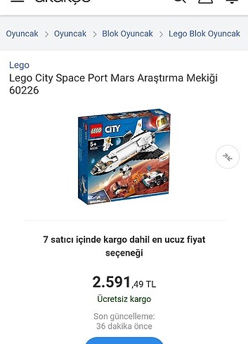 Diğer Lego 60226 Mars Araştırma Mekiği lego Uzay