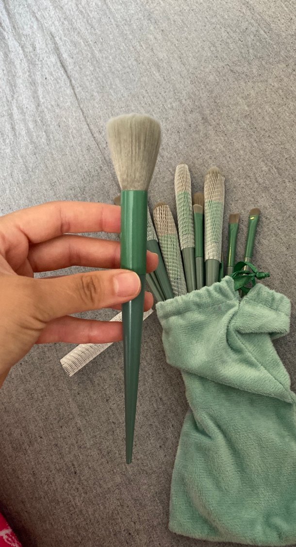 Yeşil ve Gri Makyaj Fırçası Seti - Görsel 2