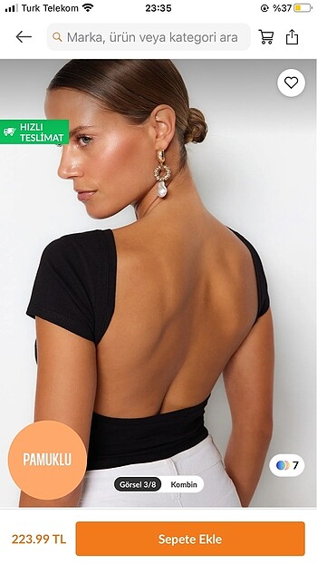 xs Beden Sırtı açık crop bluz