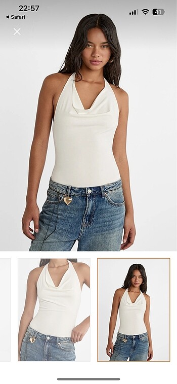 Bershka Bershka drapeli halter yaka bluz