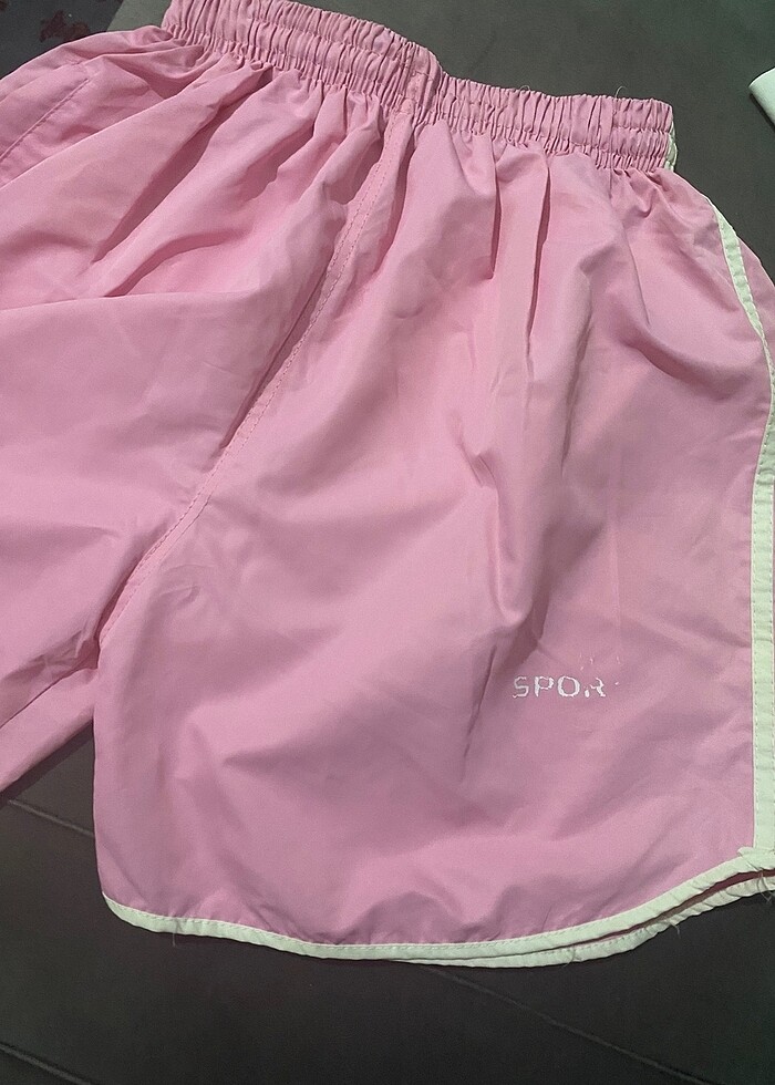 PEMBE BEYAZ ŞERİTLİ DENİZ ŞORTU - Görsel 2