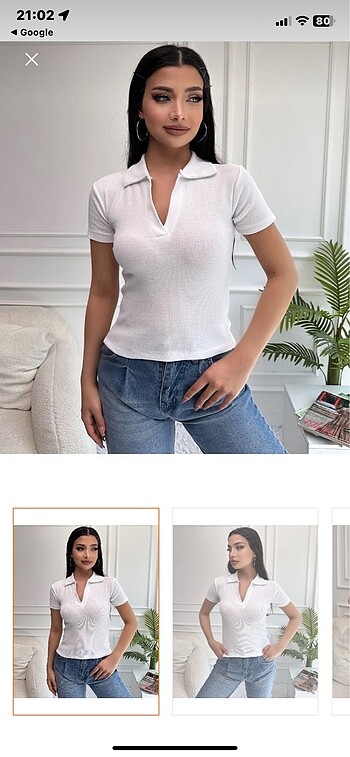 KADIN BEYAZ POLO YAKA FİTİLLİ ÖRME BLUZ