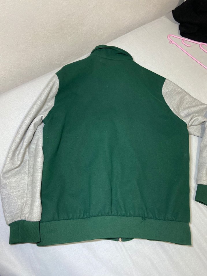 Erkek Fermuarlı Yeşil Gri kolej Ceket - Görsel 2