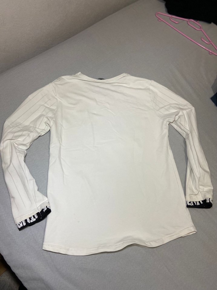 Beyaz Baskılı Pamuklu erkek  Sweatshirt - Görsel 2