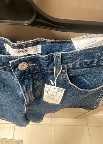 Kadın Koyu Mavi Kot Şort Mini - Görsel 2