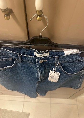 Kadın Koyu Mavi Kot Şort Mini - Görsel 3