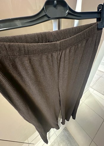 Kadın Kahverengi Piliseli Bol Kumaş Pantolon - Görsel 2