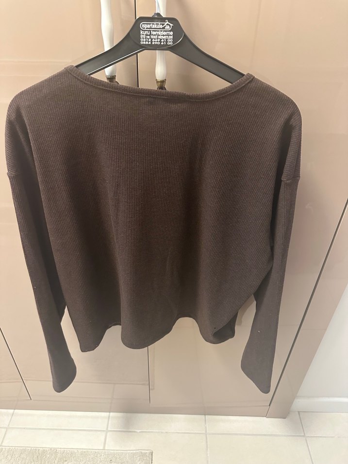 Kadın Kahverengi Bisiklet Yaka Kazak - Görsel 4