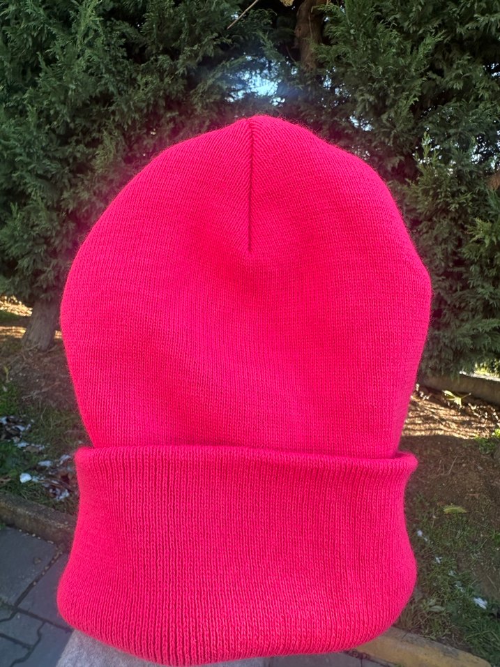 Pembe Örgü Kadın Bere - Görsel 2