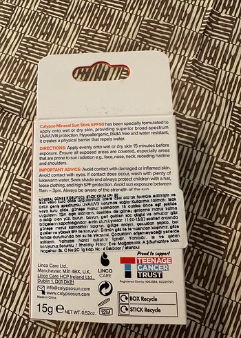 Calypso SPF 50 Mineral Güneş Stick - Görsel 2